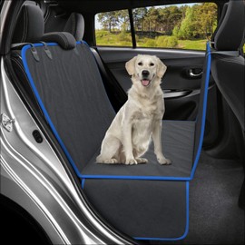 Active Pets Car Seat Cover for Dogs - XL Waterproof Dog Seat Cover for Back Seat in SUV or Truck - Convertible Pet Hammock & Trunk Protector for Travel - Blue