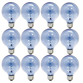 GE Lighting Reveal G25 Globe Light Bulb, 40W, 265 Lumens, E26 Medium Base, (12 Pack)