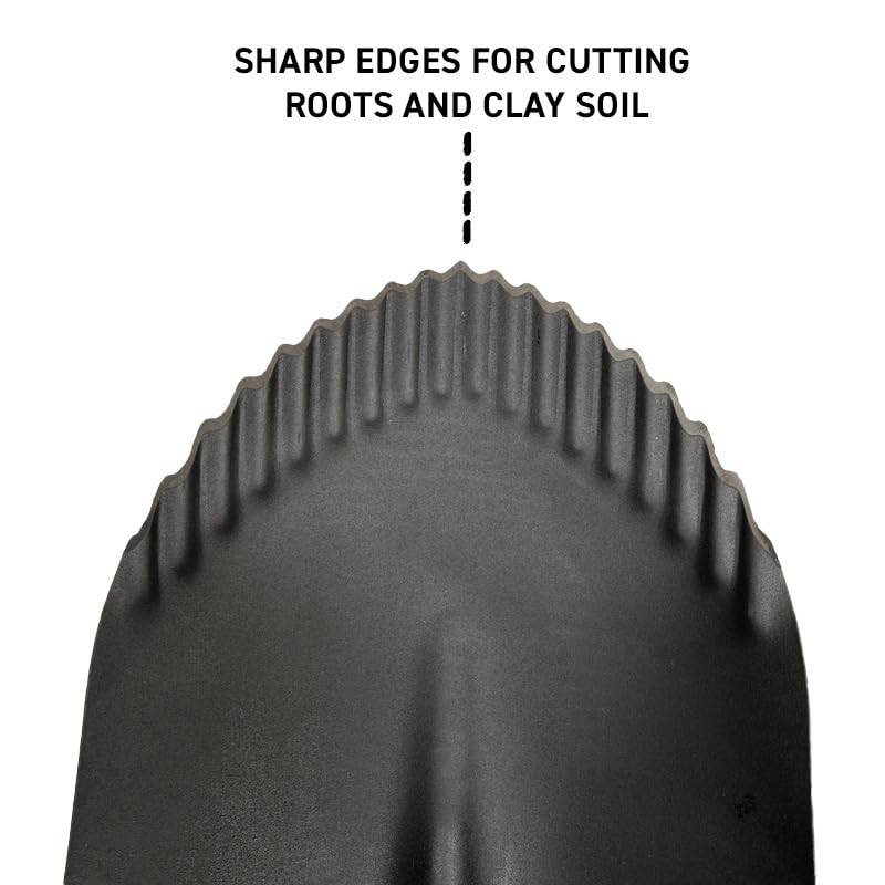 Gemplers Sawtooth Roundpoint Shovel with D-Grip, Fiberglass Handle, Durable Digging