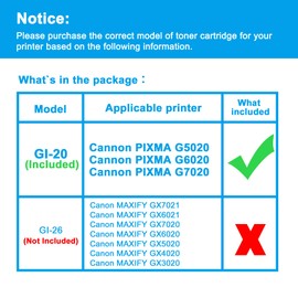 LCL GI-20 GI20 Cyan Ink Bottle Replacement for Canon 20 GI20 GI-20 Ink Refill Bottles Compatible with Canon PIXMA G5020 G6020 G7020 Printer (1-Pack)