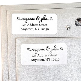Atelier Elegance Custom Address Labels, Any Name, Any Address, Heart, Connected