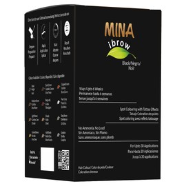 Mina ibrow Hair Colour Refill Pack Black Long Lasting Natural Spot Colouring and Professional Hair Tinting Powder, Water and Smudge Proof, No Ammonia, No Lead with 100% Grey Converge