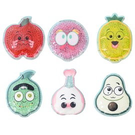 Pack of 6 Cooling Pads, Reusable Cooling Pads Gel with Cute Patterns, Easy to Carry, for Forehead, Cheeks, Neck, Hands, Effective Against Fever, Pain and Eye Fatigue