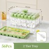 Ice Cube Tray with Lid and Bin, 56 Pcs Ice