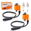 2 Set Ignition Coil + Spark Plug & Cap for