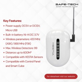 HESTIA Signal Extender for Hestia System, SAFE-TECH Wifi Extender Smart Home Security Sensors