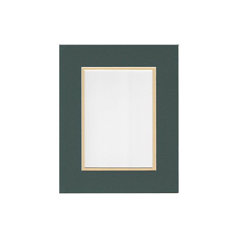 18x24 Pine Green and Maize Yellow Double Picture Mat, Bevel