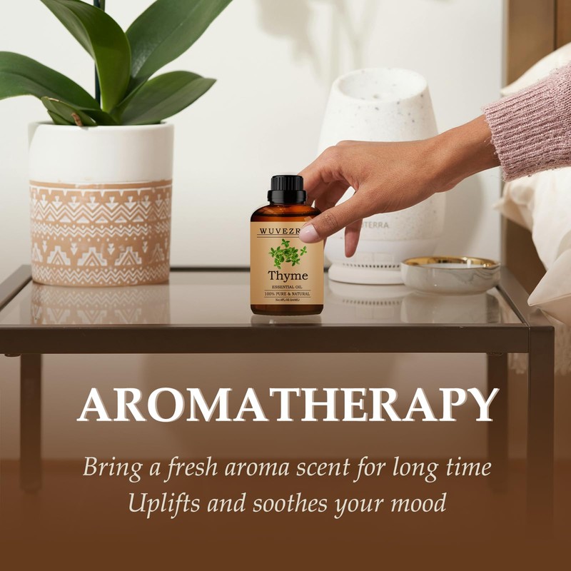 Wuvezrub Thyme Essential Oils 240ML, Pure Thyme Essential Oil for