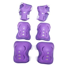 SUPVOX 6pcs Boys and Girls Protective Gear Set Knee Pads Elbow Pads Wrist Guards for Outdoor Sports Skateboarding Cycling Roller Skating Purple