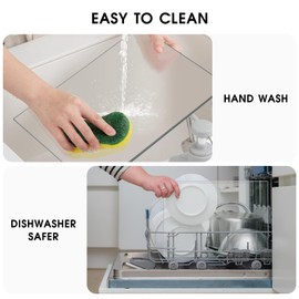 JAMBALAY Tempered Glass Cutting Boards for Kitchen Countertop, Clear Glass Cutting Board with Non Slip Feet, Set of 2(12"x16" & 8"x12" Clear Cutting Boards), Heat and Scratch Resistant, Shatterproof
