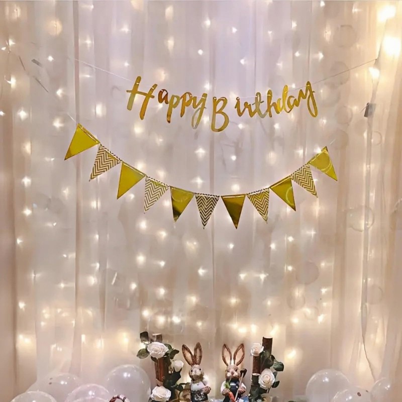 Mermaid Happy Birthday Banner for Girls,Swallowtail Bunting Flag Garland,Versatile Glitter