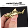 Levemolo Brass Shark Figurine Small Desktop Decor Unique Tabletop Ornament