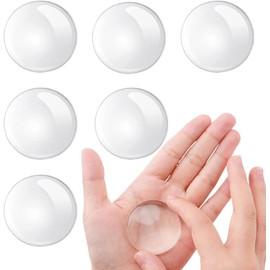 6 Pieces Wall Door Handle Stoppers - 2" Round Clear Soft Rubber Wall Protectors for Door Bumpers - Self Adhesive Door Knob Wall Shield for Home and Office Protective Wall Stops Furniture Accessories