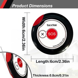 taoctee Panic Button Alarm for Security Emergency Remote Panic Button Alarm Siren for Home,Lightweight and Compact Button with Lanyard,Emergency Alert System for House Business Shop(Only 2xbuttons)