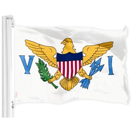 UD_G128 Combo Pack: USA American Flag 3x5 Ft 150D Printed Stars & U.S. Virgin Islands Flag 3x5 Ft 150D Printed
