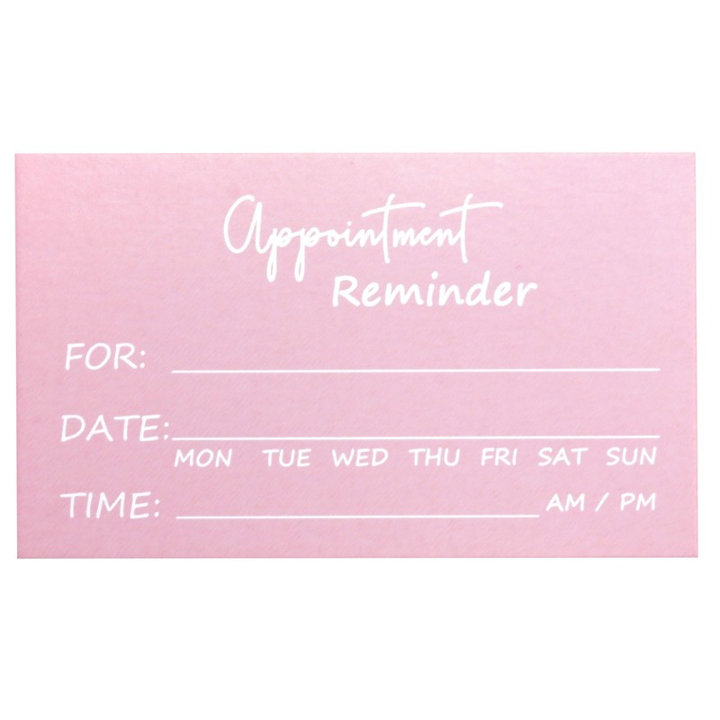 RXBC2011 100 Appointment Reminder Cards Pink
