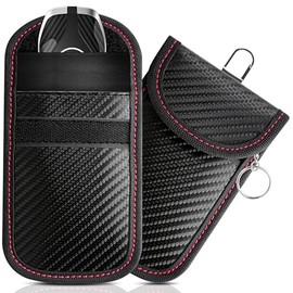 Amiss Bolsa Faraday para Llaves de Coche (2 Unidades), protección para Llavero, Funda antirrobo Faraday, Bloqueo de señal RFID, antipiratería