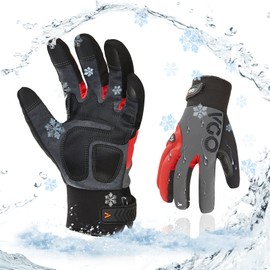 Vgo... 1-Pair -4℉ or above Women's Lined High Dexterity Touchscreen Synthetic Leather Winter Warm Work Gloves, Waterproof Insert (Size L, Red, SL8777FLWP)
