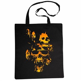 Reifen-Markt Tasche Umhängetasche Biker - Rocker - Gothic - Vintage - Skull - Ghost - Chopper - Custom Bike - Ghostwriter - MC - Biker Club Einkaufstasche Schulbeutel Turnbeutel in Schwarz