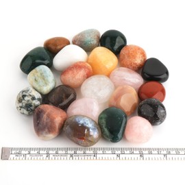 NKlaus 11177 India Mix Tumbled Stones 35-50 mm Massage Stones Healing Stones 500 g