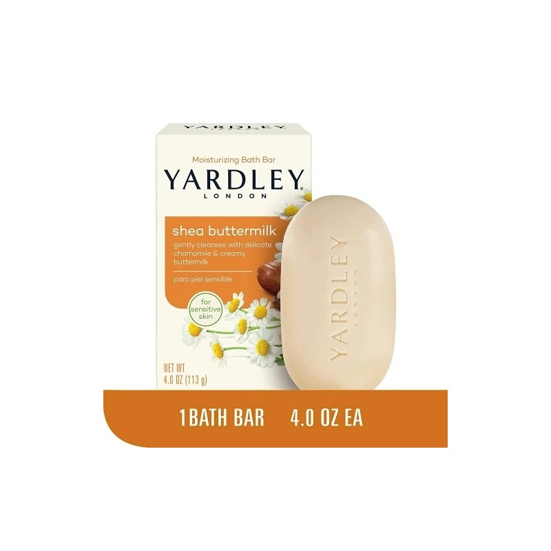 Yardley London Sensitive Skin Shea Buttermilk 4 Oz Bar Soap