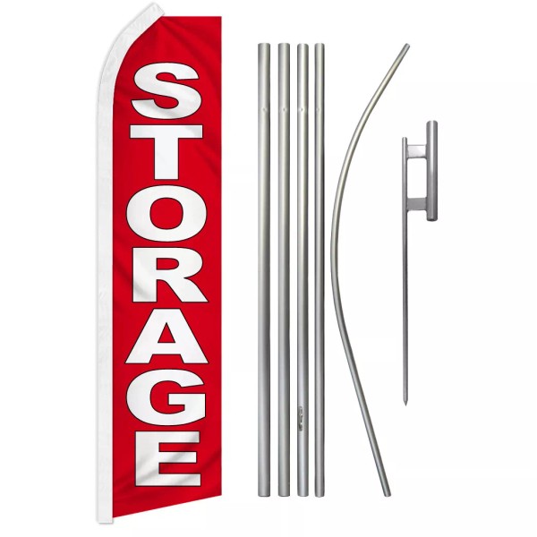 Unbranded Storage Advertising Swooper Feather Flutter Flag & Pole Kit