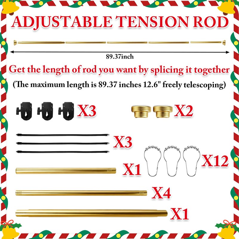 Garland Hanger for Front Door Frame Adjustable 26.77'' to 89.37''