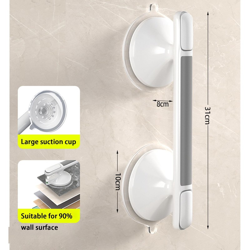 12 Inch Shower Handle Suction Cup Grab Bar for Shower