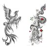 2 Sheets Dragon and Phoenix Tattoo Fake Tattoo Arm Tattoo