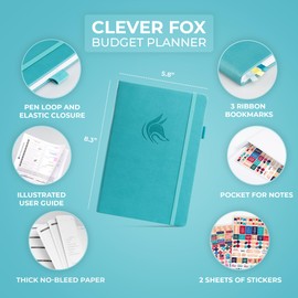 Clever Fox Budget Planner - Expense Tracker Notebook. Monthly Budgeting Organizer, Finance Logbook & Accounts Book, Bill Tracker, A5 (Teal)