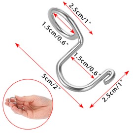 Sumnacon Hanger Connecting Hooks, Stainless Steel Joint Hooks, Wardrobe Storage, Space Use, Clothes Storage, Connecting Hooks, Space Saving, 30 Pieces, Silver