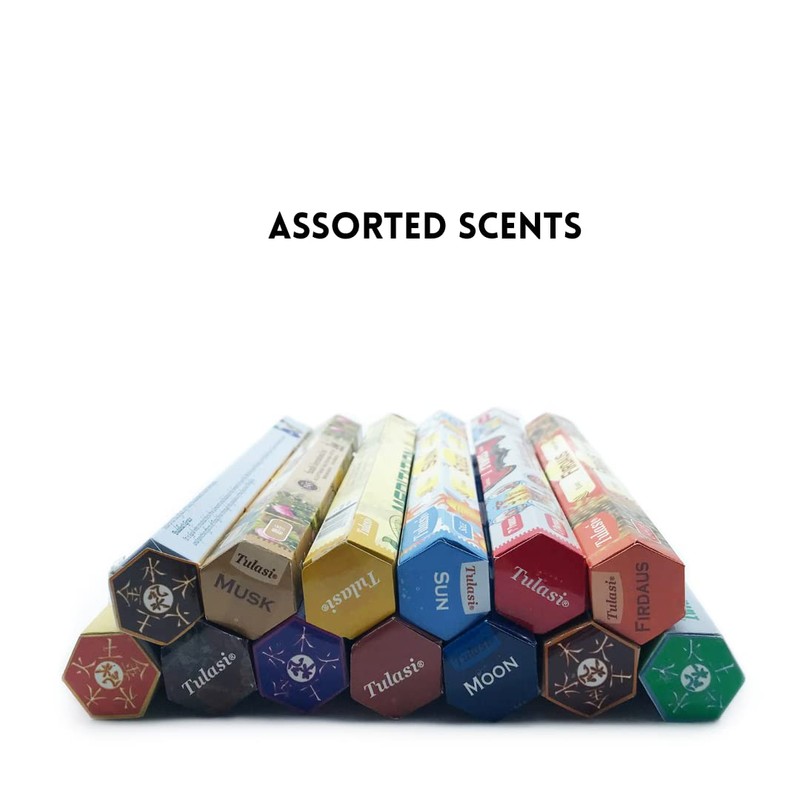 Pack of 12 Assorted Natural Incense Boxes - 240 Sticks