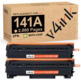 v4ink 141A W1410A Toner Cartridge High Yield 2,000 Pages Replacement for HP 141A Black Laserjet Toner Cartridge for HP Laser Jet M110w MFP M139w M140w Printer Toner (2 Pack, with chip)