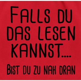 Shirtracer - Statement with saying - Falls du das lesen kannst... - Gym bag and fabric bag made of cotton, 2 red, Einheitsgröße
