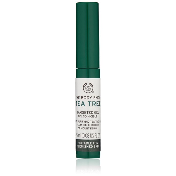 The Body Shop Tea Tree Targeted Gel, Made with Tea Tree Oil, for Blemish-Prone Skin, Green,0.08 Fl Oz (Pack of 1)