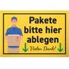 DankeDir! Pakete hier abgen - Plastic Sign 30 x 20