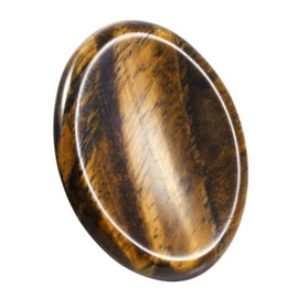 Nupuyai 2 Pieces Natural Tiger's Eye Stone Gemstone Thumb Stone Massage Stone Worry Stone Pocket Stone Crystal Set for Reiki Healing Chakra Stones Decoration (45 x 35 x 7 mm)