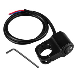 SOLLON 12 V Motorcycle Switch Handlebar 22 mm Motorcycle Switch ON-OFF Button Switch for Headlight Fog Light Brake Handlebar Switch (Black)
