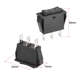 uxcell SPDT Boat Rocker Switch Black Toggle Switch for Boat Marine 3 Pins ON/Off/ON AC 250V/15A 125V/20A 2pcs