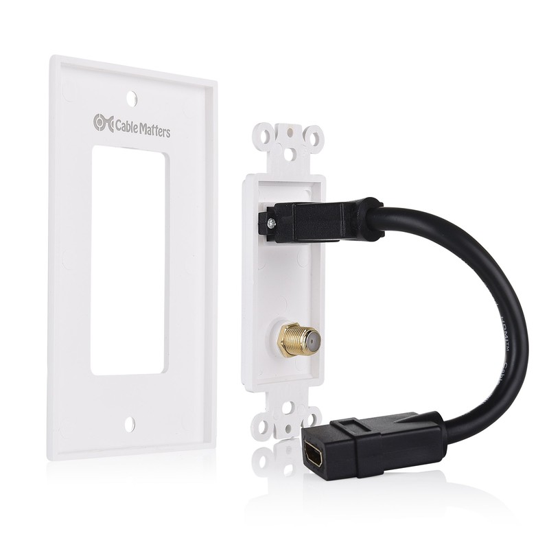 Cable Matters Placa de Pared HDMI con Salida coaxial (Placa