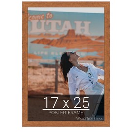 wallsthatspeak 17x25 Light Walnut Rustic Pine Picture Frame for Puzzles Posters Photos or Artwork