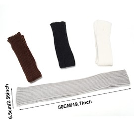 SUNTRADE Women Girls Fingerless Knitted Gloves Soft Stretchy Long Gloves Grey 38, gray