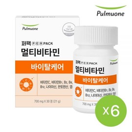 Pulmuone Multivitamin Vital Care 30 days worth 700mgX30 tabletsX6 / 풀무원 멀티비타민 바이탈케어30일분700mgX30정X6개