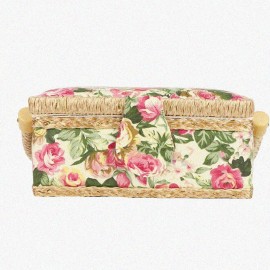 DynaMox Garden Rose HandySew: Comfortable, Portable, Durable Sewing Basket with Needles,