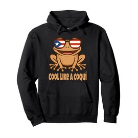 Cool Like A Coquí Puerto Rico Flag Sunglasses Boricua Pride Pullover Hoodie