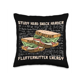 Cool Fluffernutter Energy Sandwich Mathematic Calculating Throw Pillow