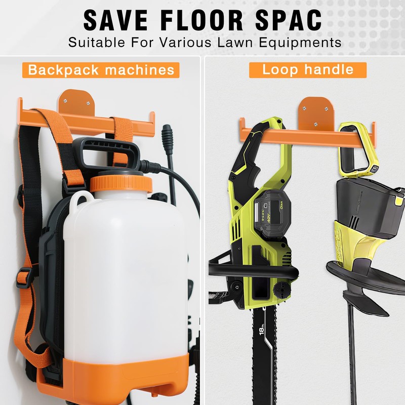 FLEXI RODS Backpack Leaf Blower Hanger, Backpack Sprayer Wall Mount,