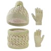 Waylipun Kids Winter Warm Beanie Hat Scarf Gloves Set, 3