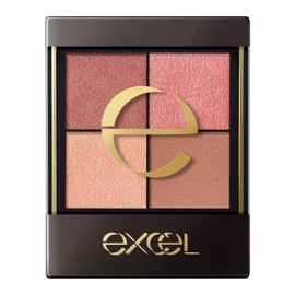 Excel CX02 Real Close Shadow (Waffle Robe) Nuance Color Eyeshadow Palette 4 Colors 3 Textures (Gloss, Lame, Matte)