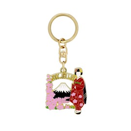 Daio Seisakusho Souvenir Tourist Spot Key Ring Metal Inbound Key Ring Lightweight Gift, Silver